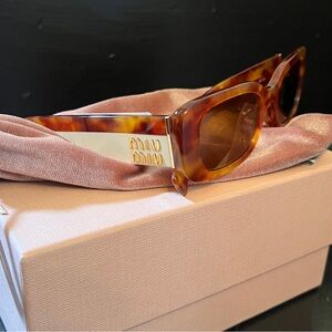 Miu Miu Brown Sunglasses with Tortoiseshell Frames